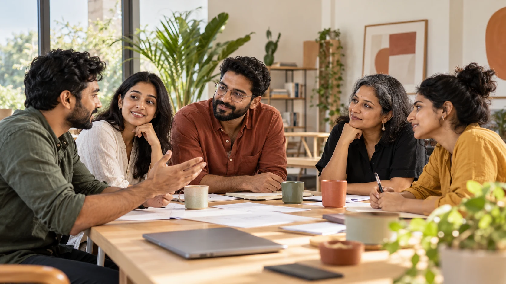 Illustration of people working together